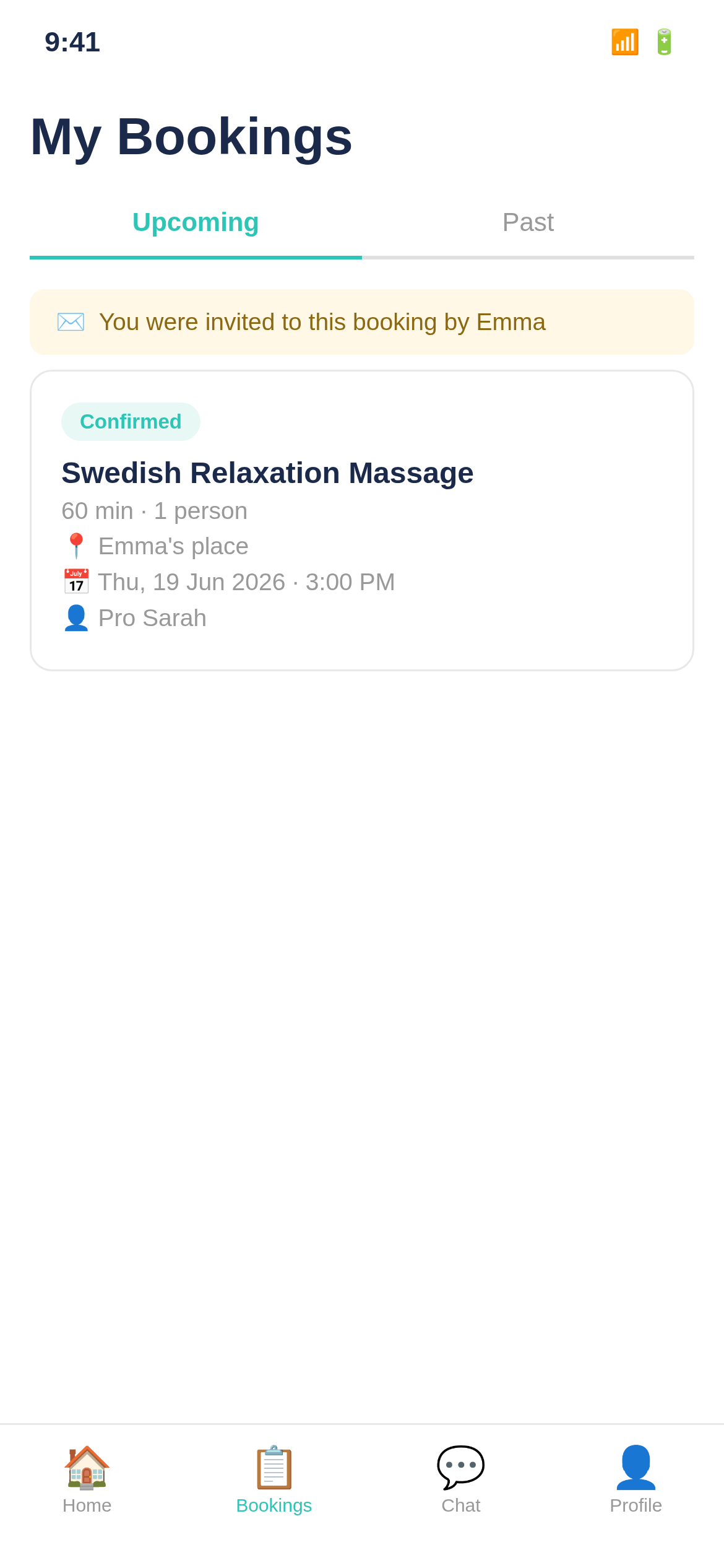 Guest's booking view showing invitation banner
