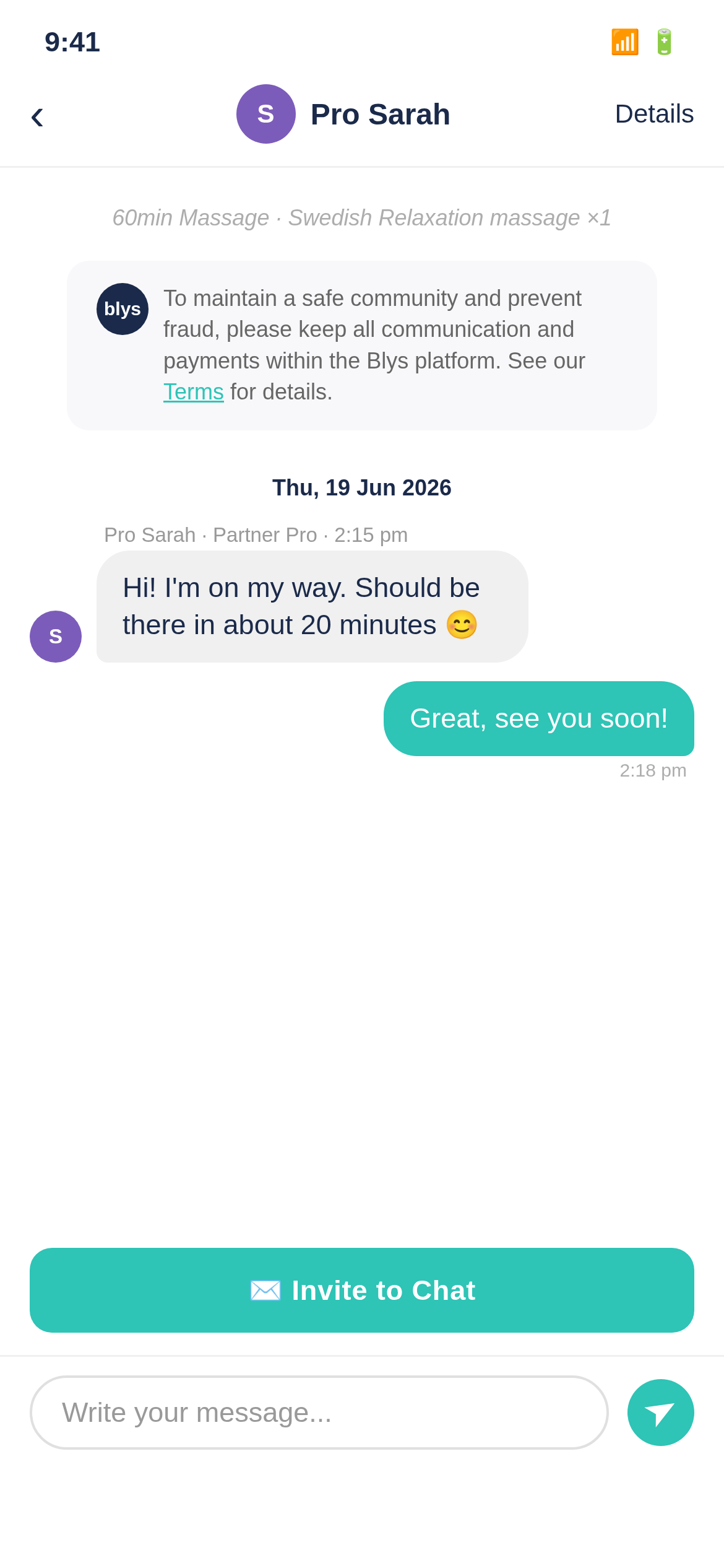 Booking chat screen showing Job Details